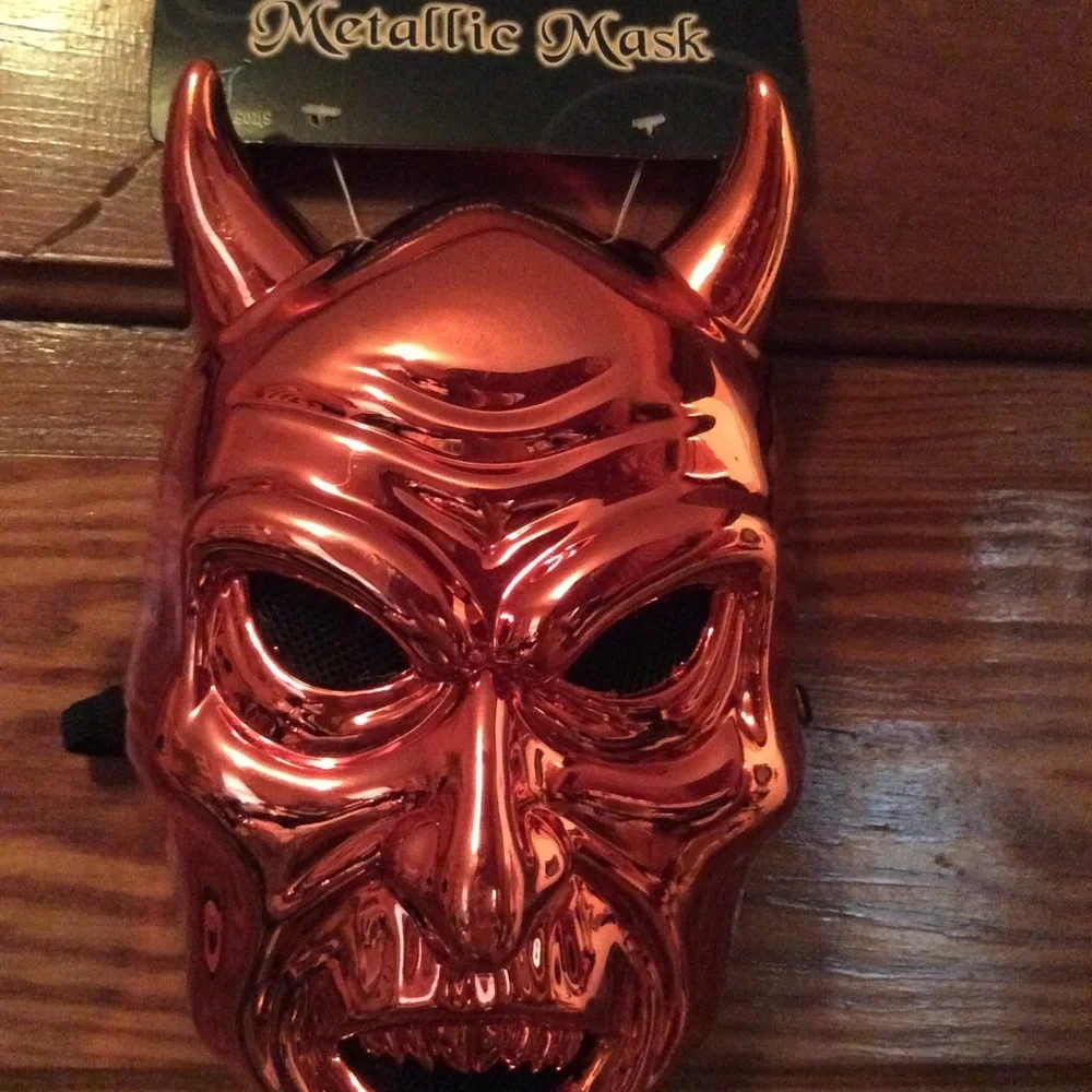 New adult Halloween metallic devil mask